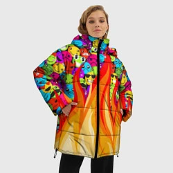 Куртка зимняя женская SLAVA MARLOW - Смайлики, цвет: 3D-черный — фото 2