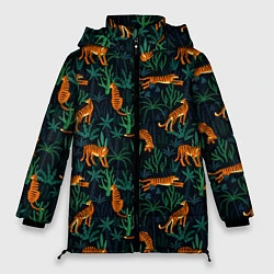Женская зимняя куртка Паттерн из Тигров и Растений