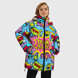 Куртка зимняя женская Year baby Pop art print, цвет: 3D-черный — фото 2