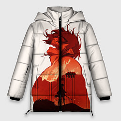 Куртка зимняя женская Атака Титанов, цвет: 3D-светло-серый