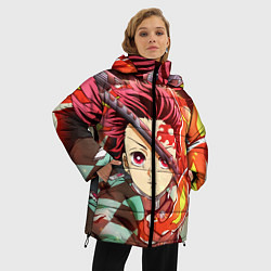 Куртка зимняя женская КЛИНОК РАССЕКАЮЩИЙ ДЕМОНОВ, цвет: 3D-черный — фото 2