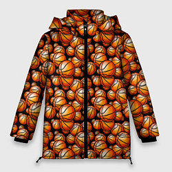 Куртка зимняя женская Баскетбольные Мячи, цвет: 3D-светло-серый