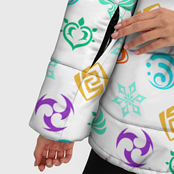 Куртка зимняя женская GENSHIN IMPACT ЭМБЛЕМЫ, цвет: 3D-светло-серый — фото 2