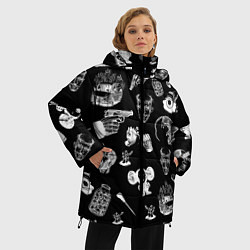 Куртка зимняя женская КРОВОСТОК ТАТУИРОВКИ, цвет: 3D-красный — фото 2