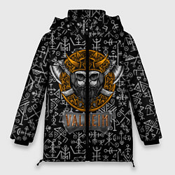 Куртка зимняя женская Valheim Череп викинга, цвет: 3D-черный