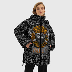 Куртка зимняя женская Valheim Череп викинга, цвет: 3D-черный — фото 2