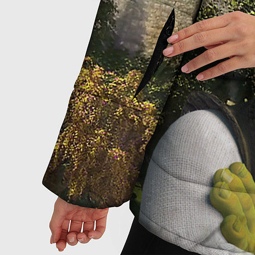 Женская зимняя куртка Шрек, Кот и Осёл / 3D-Светло-серый – фото 5