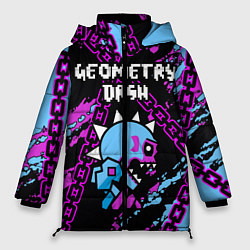 Куртка зимняя женская Geometry Dash, цвет: 3D-черный
