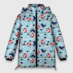 Куртка зимняя женская Hockey Pattern, цвет: 3D-черный