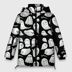 Куртка зимняя женская Boo Привидения, цвет: 3D-черный