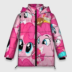 Куртка зимняя женская Pinkie Pie pattern, цвет: 3D-красный