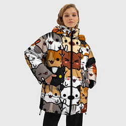Куртка зимняя женская Коты и котики, цвет: 3D-черный — фото 2