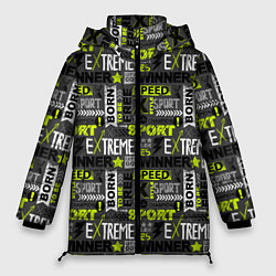 Куртка зимняя женская Экстремальный Спорт, цвет: 3D-черный