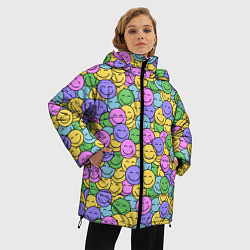 Куртка зимняя женская Смайлики, цвет: 3D-черный — фото 2