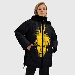 Куртка зимняя женская Желтое лицо Энди Уорхол, цвет: 3D-красный — фото 2