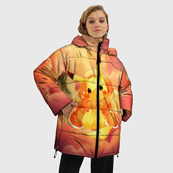 Куртка зимняя женская Пикачу на облачках, цвет: 3D-черный — фото 2
