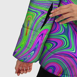Куртка зимняя женская Неоновый абстрактный узор, цвет: 3D-черный — фото 2