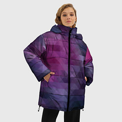 Куртка зимняя женская Фиолетово-бордовый узор, цвет: 3D-светло-серый — фото 2