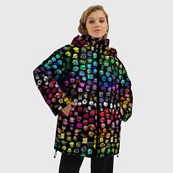 Куртка зимняя женская ПЕРСОНАЖИ ИГРЫ FNF, цвет: 3D-светло-серый — фото 2