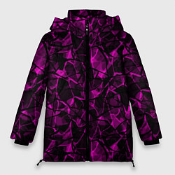 Куртка зимняя женская Абстрактный узор цвета фуксия, цвет: 3D-светло-серый