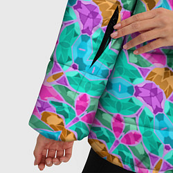 Куртка зимняя женская Разноцветный калейдоскоп, цвет: 3D-черный — фото 2