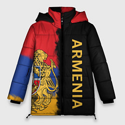Куртка зимняя женская Armenia Flag and emblem, цвет: 3D-черный