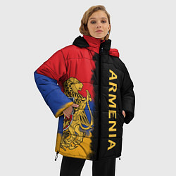 Куртка зимняя женская Armenia Flag and emblem, цвет: 3D-черный — фото 2