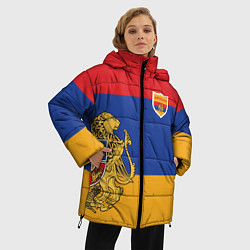 Куртка зимняя женская Armenia coat of arms and flag, цвет: 3D-черный — фото 2