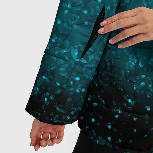Женская зимняя куртка Черно-синие блестки / 3D-Светло-серый – фото 5