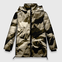 Куртка зимняя женская Мягкая мятая бумага, цвет: 3D-черный