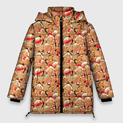 Куртка зимняя женская Праздничное Печенье, цвет: 3D-черный