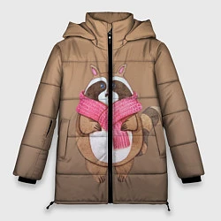 Куртка зимняя женская Акварельный енотик, цвет: 3D-светло-серый