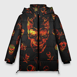 Женская зимняя куртка Огненные черепа Carbon