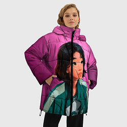 Куртка зимняя женская 067 игра в кальмара, цвет: 3D-черный — фото 2