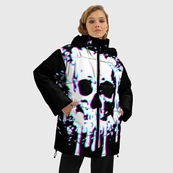 Куртка зимняя женская Мерцающий череп, цвет: 3D-черный — фото 2