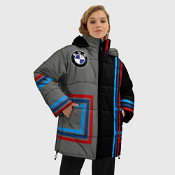 Куртка зимняя женская Автомобиль BMW БМВ, цвет: 3D-красный — фото 2
