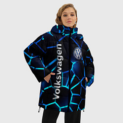 Куртка зимняя женская Фольксваген 3D плиты, цвет: 3D-светло-серый — фото 2