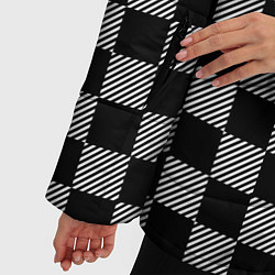 Куртка зимняя женская Шахматные Клетки, цвет: 3D-черный — фото 2