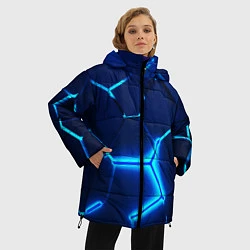 Куртка зимняя женская 3D ПЛИТЫ NEON STEEL НЕОНОВЫЕ ПЛИТЫ, цвет: 3D-черный — фото 2