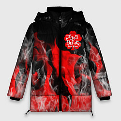 Куртка зимняя женская Чёрный клевер: Пламя, цвет: 3D-черный