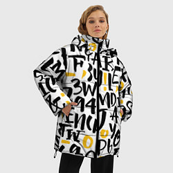 Куртка зимняя женская Буквенный бум, цвет: 3D-черный — фото 2