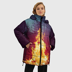 Куртка зимняя женская Пикник в лесу, цвет: 3D-черный — фото 2