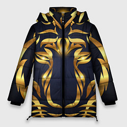Куртка зимняя женская Золотой символ года Тигр, цвет: 3D-черный