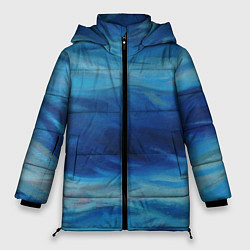 Куртка зимняя женская Акварельное море, цвет: 3D-черный