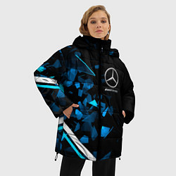 Куртка зимняя женская Mercedes AMG Осколки стекла, цвет: 3D-светло-серый — фото 2
