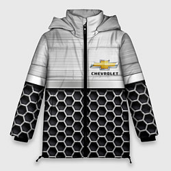 Куртка зимняя женская Шевроле Стальная решетка, цвет: 3D-черный
