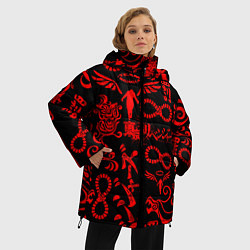 Куртка зимняя женская ТОКИЙСКИЕ МСТИТЕЛИ КРАСНЫЕ ТАТУ, цвет: 3D-черный — фото 2