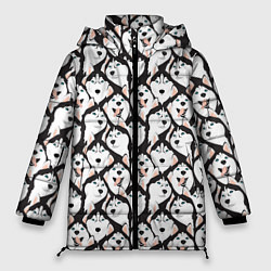 Куртка зимняя женская Сибирский Хаски Husky, цвет: 3D-черный