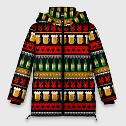 Куртка зимняя женская Пивной свитер, цвет: 3D-черный