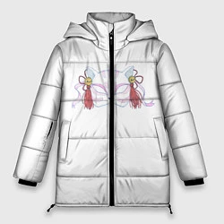 Куртка зимняя женская Маска бакэнэко, цвет: 3D-красный